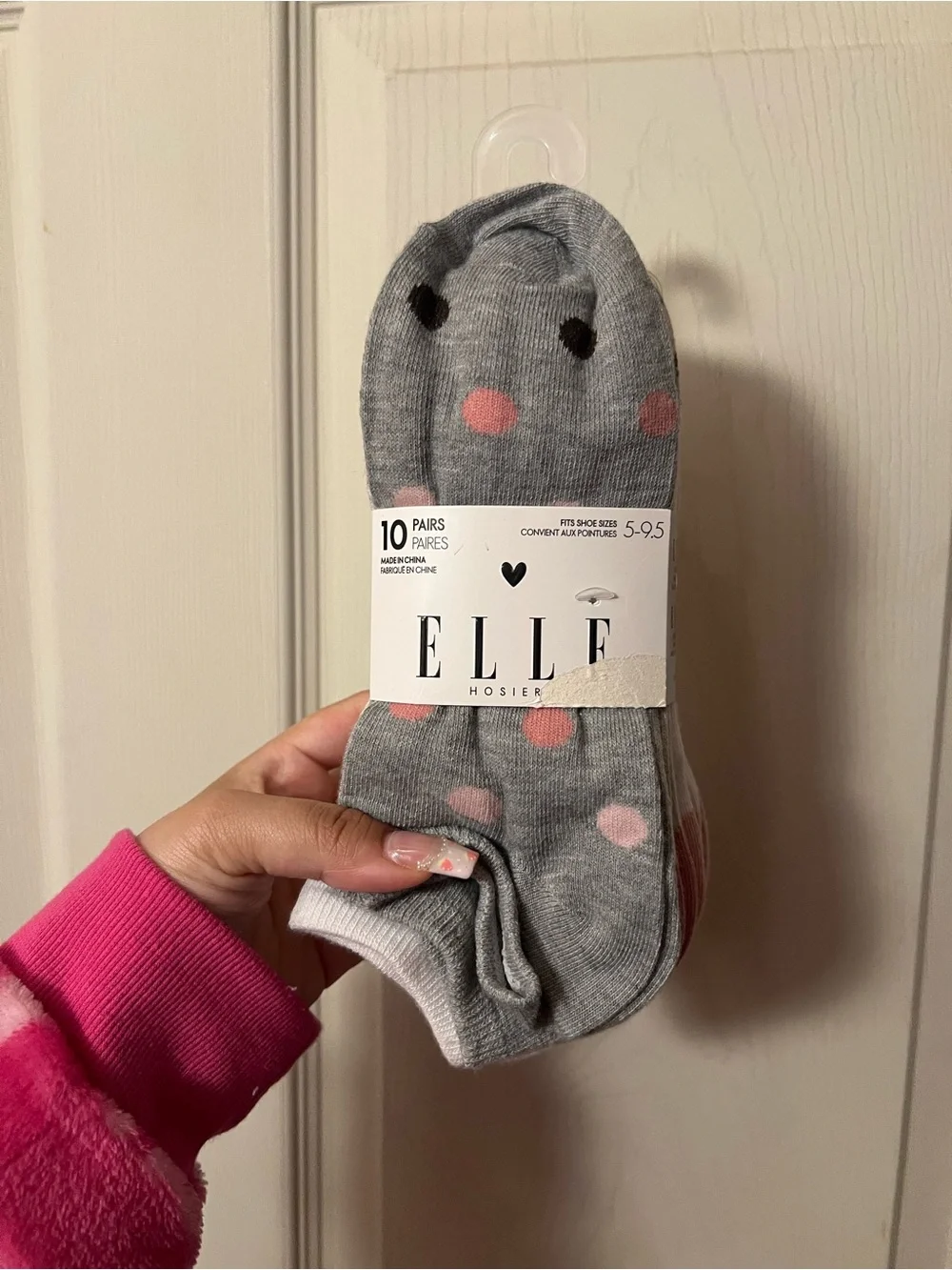 ELLE Hosiery pink and grey socks bundle 10 pairs